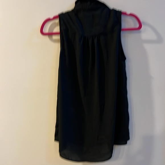 look size 8 Black Sleeveless Blouse w/Peter Pants Collar Lightweight - Picture 4 of 5